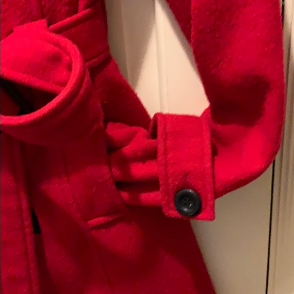 Red Wool Toggle Coat - Picture 3 of 6